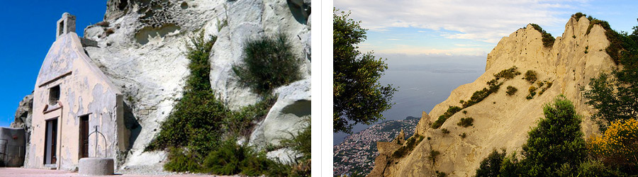 Vista della vetta ed eremo del monte Epomeo
